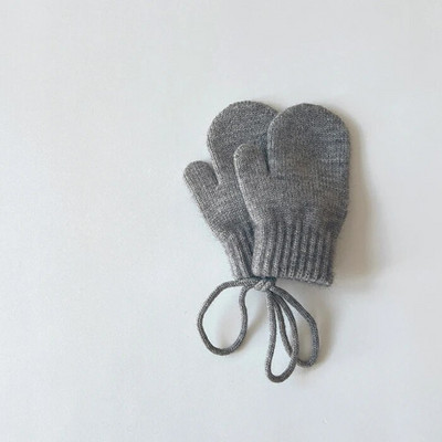 2023. gads. Pilnīgi jauni, bērni, bērni, mazuļi, meitenes, zēni, ziemas trikotāžas cimdi, silti, dūraiņi, mazi bērni, vēja necaurlaidīgi cimdi ar virvi