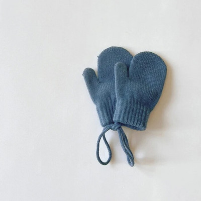 2023. gads. Pilnīgi jauni, bērni, bērni, mazuļi, meitenes, zēni, ziemas trikotāžas cimdi, silti, dūraiņi, mazi bērni, vēja necaurlaidīgi cimdi ar virvi