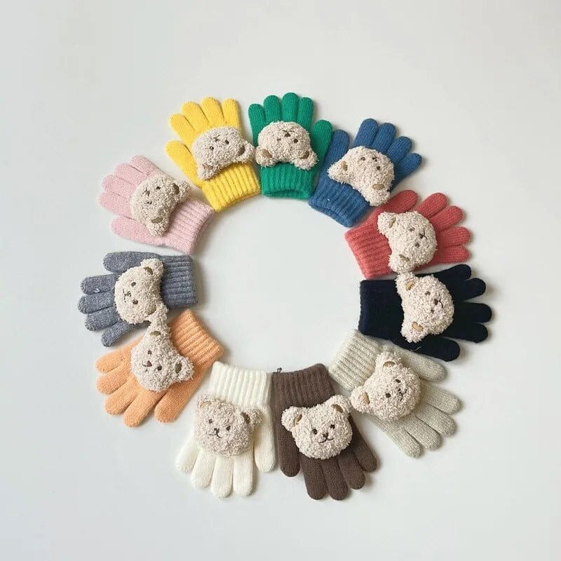 2–6 metų vaikams, žiemai, šiltos pirštinės, kūdikiams, mergaitėms, berniukams, mažiems vaikams, storoms, mieloms meškiukams, megztoms vilnonėms pirštinėms.