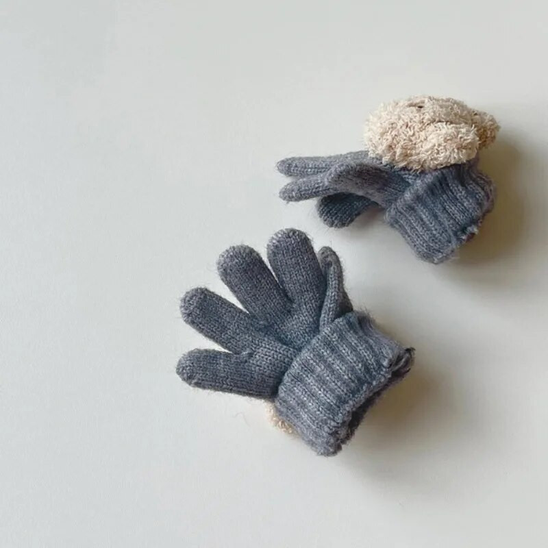 2–6 metų vaikams, žiemai, šiltos pirštinės, kūdikiams, mergaitėms, berniukams, mažiems vaikams, storoms, mieloms meškiukams, megztoms vilnonėms pirštinėms.