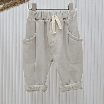 Едноцветни клинове за бебета и момичета 2023 г. Пролетни корейски момчета с оребрени полипропиленови панталони Малко момче Ежедневни харемни панталони Детски панталони Долен панталон