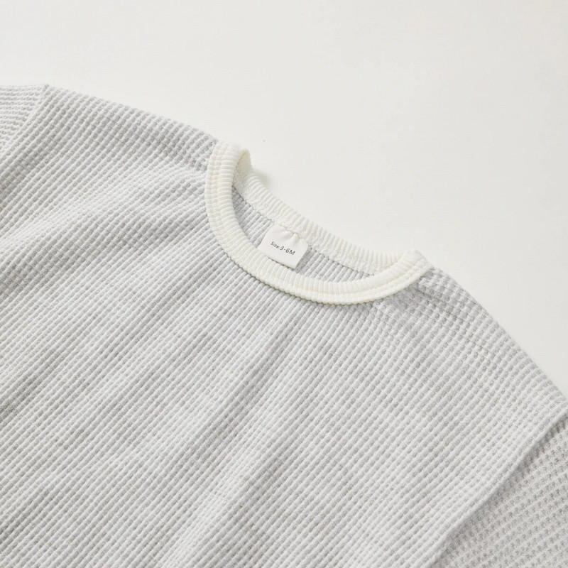 Korėjos pavasario rudens vaikiškų berniukų drabužių rinkinys Medvilniniai vafliai lopyti firminiai marškiniai Kietas kūdikių mergaičių apranga