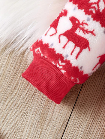 Χειμερινό χαριτωμένο νεογέννητο φανελένιο σετ τριών τεμαχίων Χριστουγεννιάτικο φθινόπωρο ζεστό ζεστό σχέδιο ξένο στυλ με καπέλο