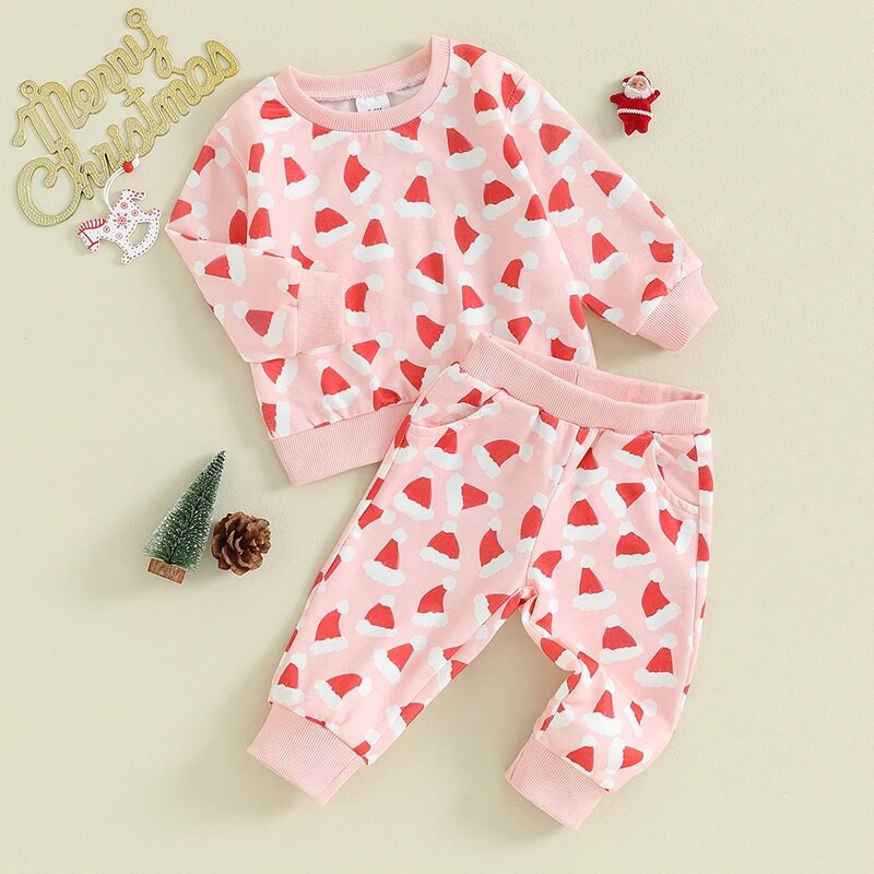 CHQCDarlys kisbaba fiú lány karácsonyi ruhák hosszú ujjú, kerek nyakú pulóver és nadrág szett Aranyos őszi téli ruhák