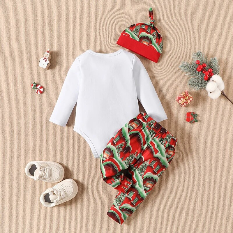 3Gb. Zēni, glīti aļņu apdrukas cepures ar garām piedurknēm, cepures bikses, 0-18 milj. Ziemassvētku ekskluzīvas tēmas atpūtas telpa, apģērba komplekts, bērnu apģērbs