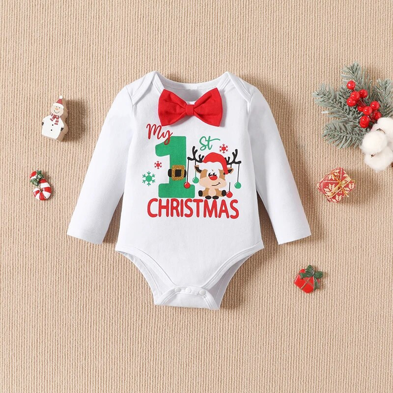 3Gb. Zēni, glīti aļņu apdrukas cepures ar garām piedurknēm, cepures bikses, 0-18 milj. Ziemassvētku ekskluzīvas tēmas atpūtas telpa, apģērba komplekts, bērnu apģērbs