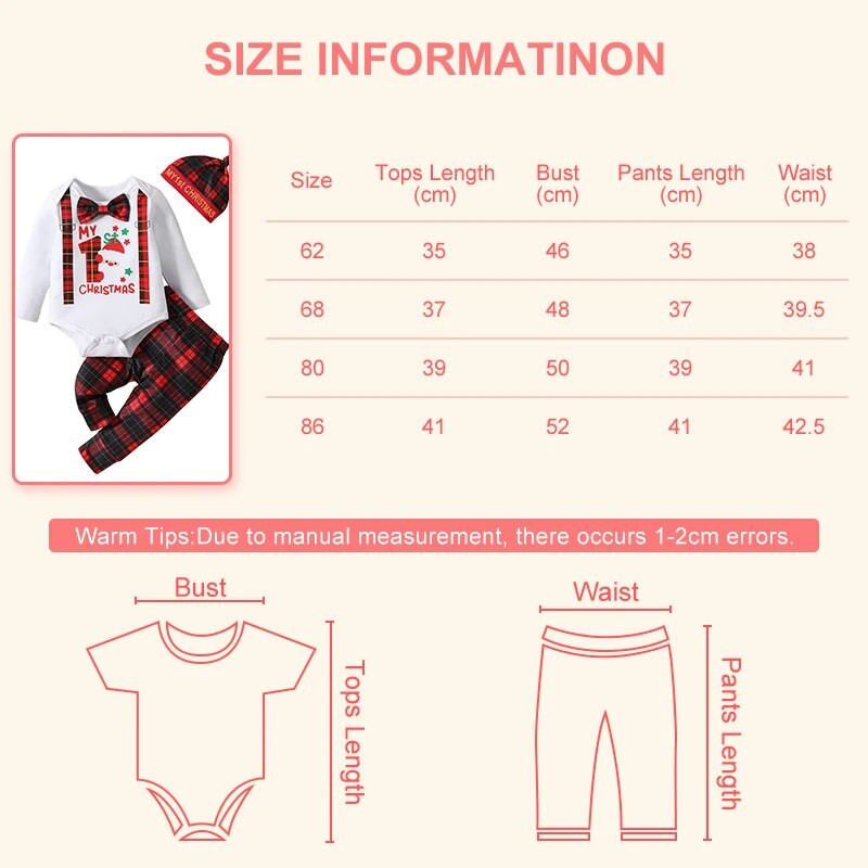 3Gb Baby Boy Ziemassvētku karikatūra Elk Print ar garām piedurknēm unikāls kvadrātveida apdrukas bikses cepure 0-12M rudens kokvilnas tērpi