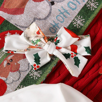 Детска есенна и зимна коледна суичър с дълъг ръкав + костюм с панталон, покрит с памучно детско облекло на Дядо Коледа