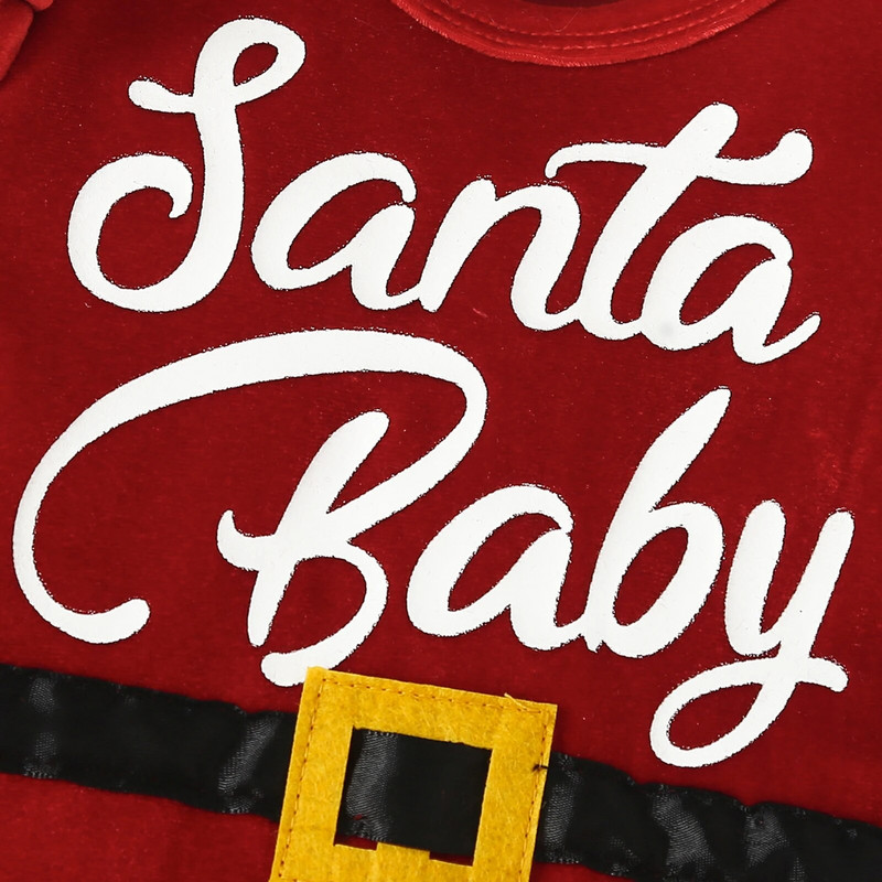 Ma&Baby 0-24M Kalėdų Naujagimio Kūdikio Mažylio Mergaitės Drabužių rinkinys Laiškas šliaužtinukas pliušinės kelnės Skrybėlė Aksominė apranga Kalėdų kostiumai