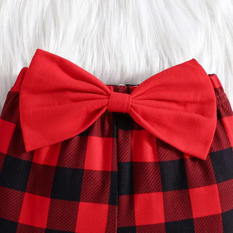 Meiteņu ziemassvētku apģērbi, bērnu apģērbi, Ziemassvētku vecīša zīdaiņiem, 3 gab., drukas džemperis ar garām piedurknēm.