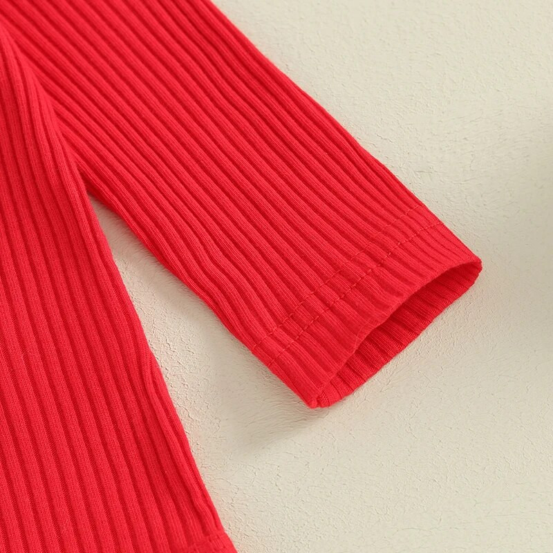 Listenwind Baby Girls 3 dalių kalėdinė apranga ilgomis rankovėmis šliaužtinukai ir spaudiniai sijonas su petnešėlėmis Mieli rudeniniai drabužiai su galvos apdangalu