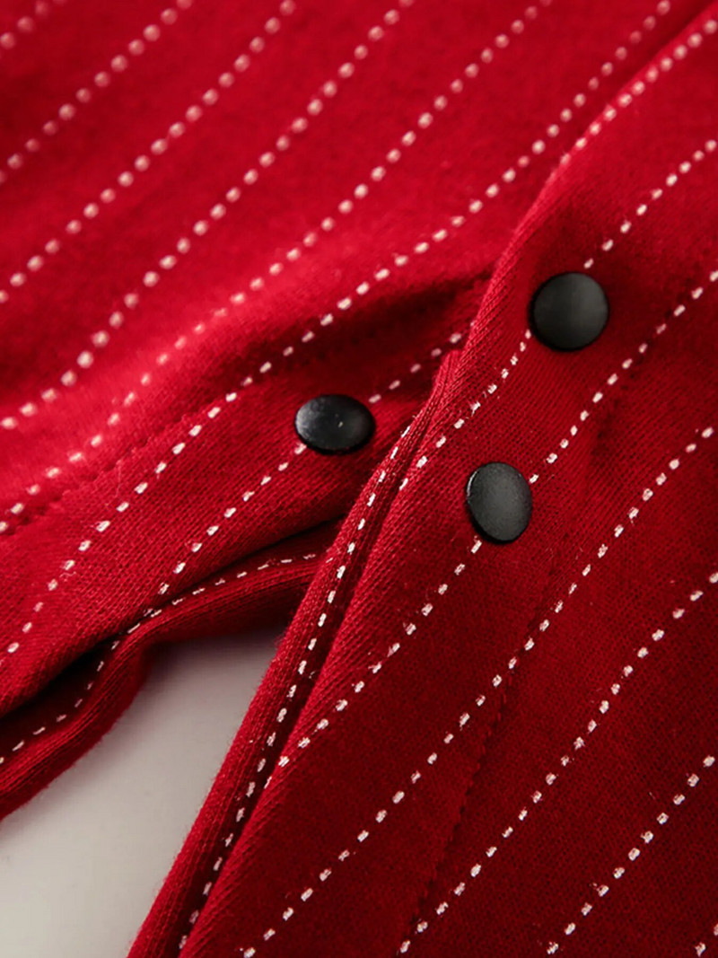 Pavasara un rudens zīdaiņu kombinezons ar garām piedurknēm Džentlmeņu Ziemassvētku kokvilnas svītras Skaista melna kaklasaite 0-1 gadus vecs