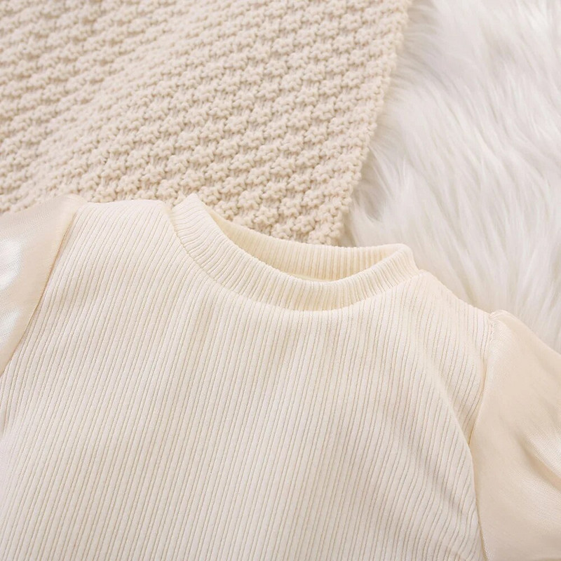 Ziemassvētki sarkana kleita meitenei, velveta augšdaļa ar garām piedurknēm+Little Rabbit Tank Top Divdaļīgs komplekts (0-3 gadus vecs)