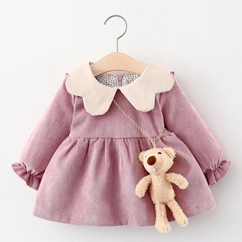 9 12 18 24 μηνών Φόρεμα νεογέννητου κοριτσιού Χαριτωμένο αρκουδάκι Άνοιξη φθινόπωρο ρούχα κοριτσιού Χριστουγεννιάτικο φόρεμα πάρτι γενεθλίων Παιδικά ρούχα