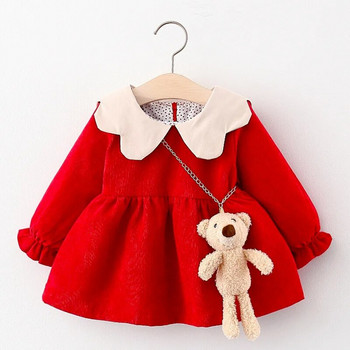 9 12 18 24 μηνών Φόρεμα νεογέννητου κοριτσιού Χαριτωμένο αρκουδάκι Άνοιξη φθινόπωρο ρούχα κοριτσιού Χριστουγεννιάτικο φόρεμα πάρτι γενεθλίων Παιδικά ρούχα