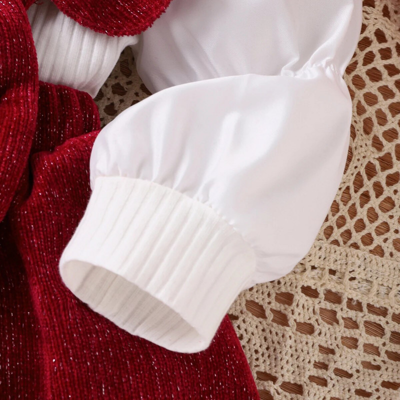 PatPat 2PCS Baby Girl salds vienkrāsains kleitu komplekts ar volāniem ar garām piedurknēm