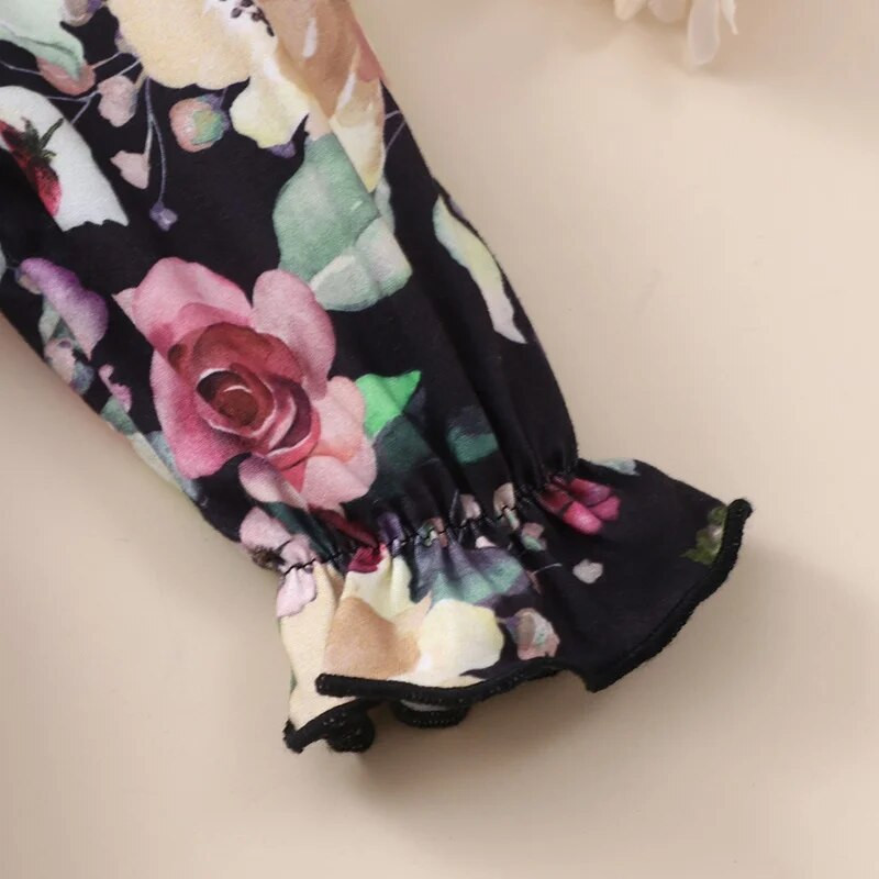 Újszülött ruhák Pamut babaruha virágmintás masni hosszú ujjú lányruha tavaszi őszi babaruha csecsemőruhák 0-18M