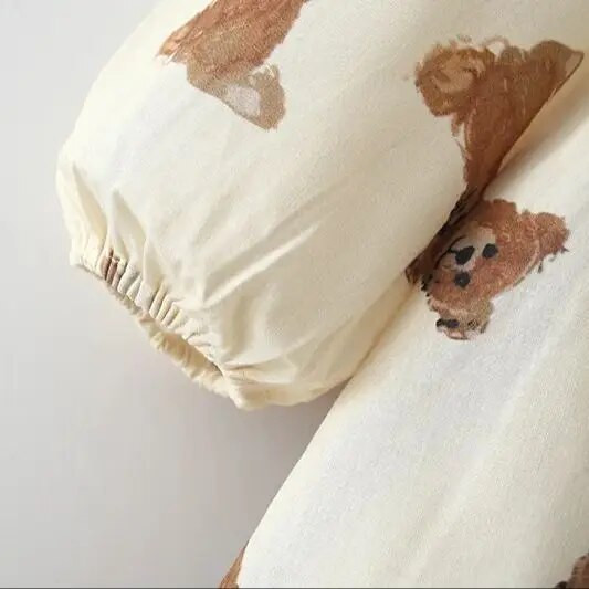 Tavaszi és őszi új rajzfilm Baby Bear lány hosszú ujjú ruha koreai stílusú masni gyerekruházat (0-3 éves korig)