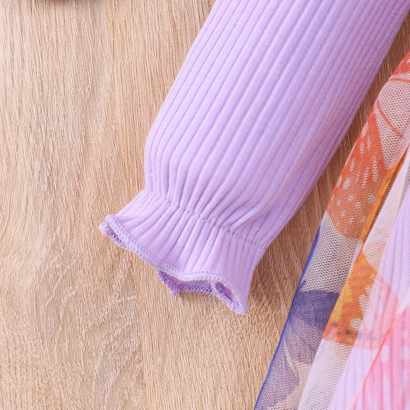 2023 m. rudens žiema vaikiška mergaičių suknelė, tinklinio audinio ilgomis rankovėmis, vakarėliui skirta princesės suknelė 6 9 12 18 24 mėnesių kūdikių suknelės