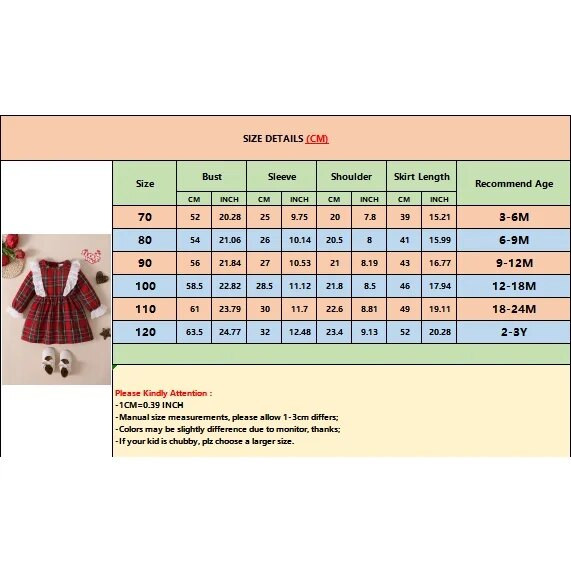 Kleita Ziemassvētku ballītei 0-3 gadus vecai meitenei mugura, balta mežģīņu sarkana rūtaina kleita ar apaļu kakla vidukli ar garām piedurknēm