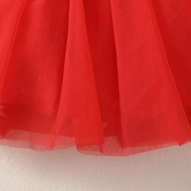 Ziemassvētku princeses kleita, maza meitene ar garām piedurknēm, briežu mežģīnes, volāniem, sieta kleita, modes festivāla ballīte, meitene 6–24 mēn.