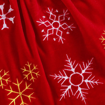 Ma&Baby 9m-4Y Χριστουγεννιάτικο μωρό κοριτσάκι κόκκινο φόρεμα νήπιο Βρέφος Παιδικό κορίτσι νιφάδα χιονιού βελούδινο μακρυμάνικο φορέματα σε γραμμή Α + καπέλο Χριστούγεννα D01