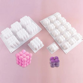 3D Bubble Cube Φόρμα σιλικόνης Κεριά Αρωματοθεραπείας Σαπούνι Κουζίνας DIY Εργαλεία ψησίματος Εργαλεία ψησίματος για κέικ