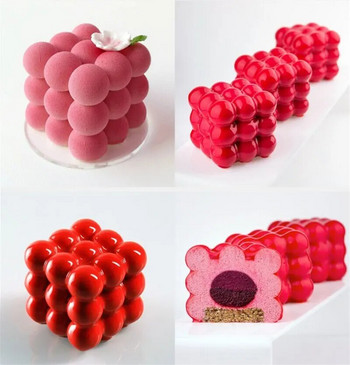 3D Bubble Cube Силиконова форма Ароматерапевтични свещи Сапун Кухня Направи си сам Food Grade Making Инструменти за печене Форма за декорация на торта