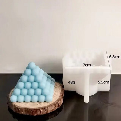 3D silikona veidnes burbuļu kubu piramīdas aromterapijas sveču sveķu veidnes DIY ģeometrijas sveces pelējuma ģipša amatniecības veidnes