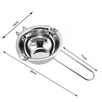 Незалепваща тенджера за топене на восък с дълга дръжка Тенджера от неръждаема стомана Направи си сам Сапун с ароматна свещ Шоколадово масло Ръчно изработен инструмент за сапун