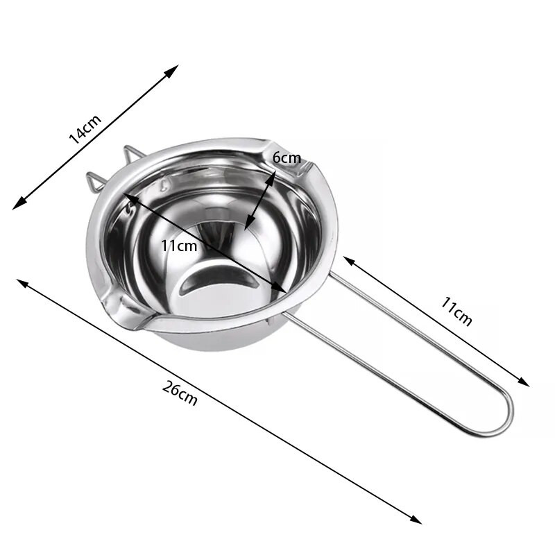 Tapadásmentes, hosszú nyelű viasz olvasztó edény rozsdamentes acél edény DIY illatos gyertyaszappan csokoládé vaj kézzel készített szappan eszköz