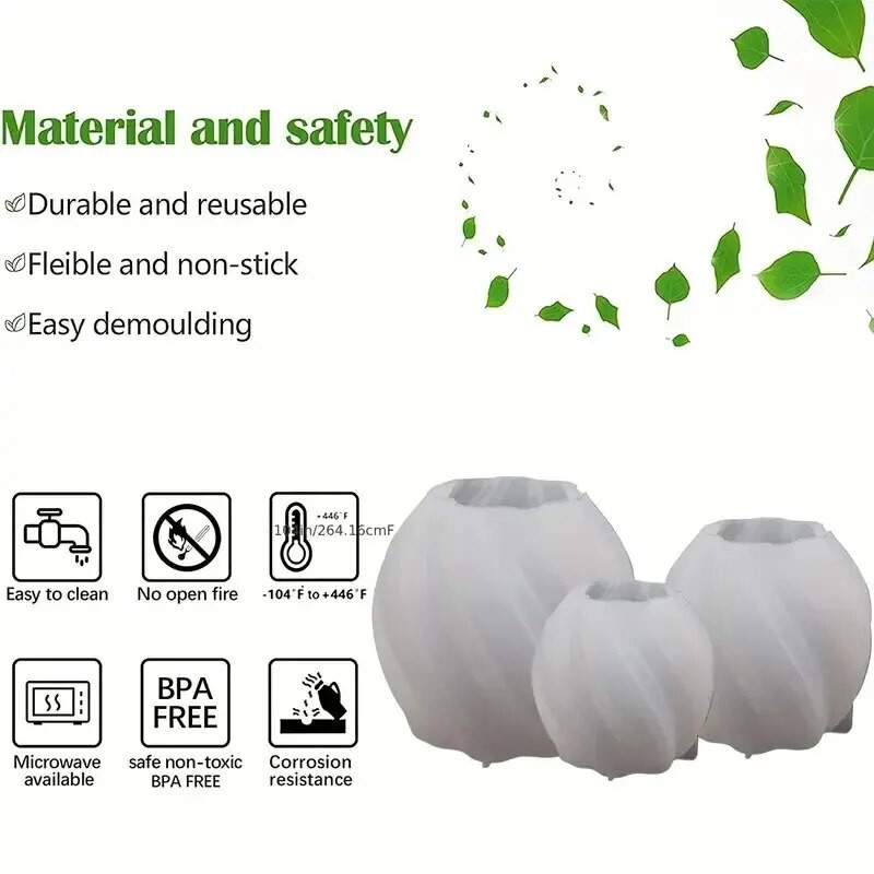 1 gab. DIY neregulāra ģeometriskā viļņa rotējoša līmes veidne Abstract Art kolonnas sveces silikona veidne 3,54 * 3,39 collas