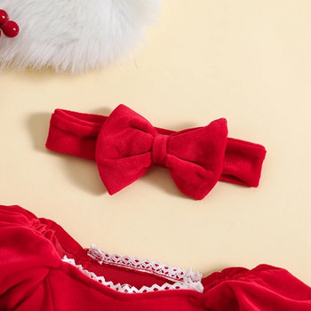 Βρεφικά κοριτσίστικα φόρεμα χριστουγεννιάτικα ρούχα συνονθύλευμα παγιέτες αστέρια φούστα φεγγάρι Στρίφωμα μακρυμάνικο παιδικό κορμάκι με κορδέλα
