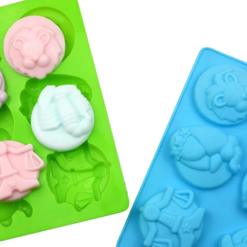 2 вида Силиконова форма за сапун Знаците на зодиака 12 съзвездия 6 дупки Форма за печене, бонбони, фондан, пудинг, форма за бисквити