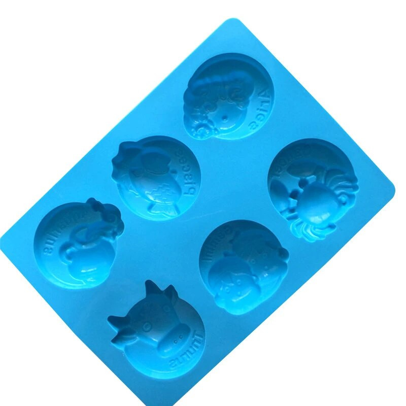 2 вида Силиконова форма за сапун Знаците на зодиака 12 съзвездия 6 дупки Форма за печене, бонбони, фондан, пудинг, форма за бисквити