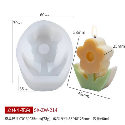 3D ziedu sērijas silikona sveču veidne mājās ar rokām gatavota rožu/peoniju aromātisko sveču izgatavošanas piederumi Diy šokolādes kūkas cepšanas rīki