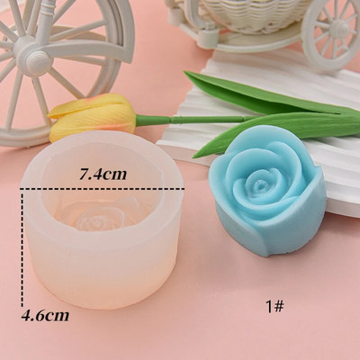 3D ziedu sērijas silikona sveču veidne mājās ar rokām gatavota rožu/peoniju aromātisko sveču izgatavošanas piederumi Diy šokolādes kūkas cepšanas rīki