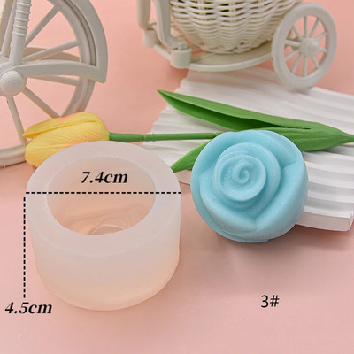 3D ziedu sērijas silikona sveču veidne mājās ar rokām gatavota rožu/peoniju aromātisko sveču izgatavošanas piederumi Diy šokolādes kūkas cepšanas rīki