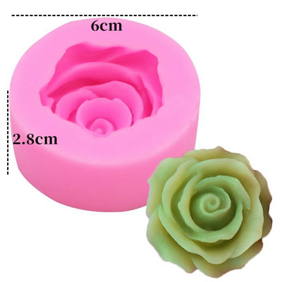 3D ziedu sērijas silikona sveču veidne mājās ar rokām gatavota rožu/peoniju aromātisko sveču izgatavošanas piederumi Diy šokolādes kūkas cepšanas rīki