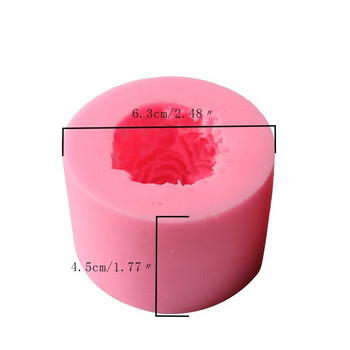 Направи си сам 3D розова топка Сватбена свещ Силиконова форма Ароматерапия Декорация на дома Цвете Ръчно изработена форма от смола
