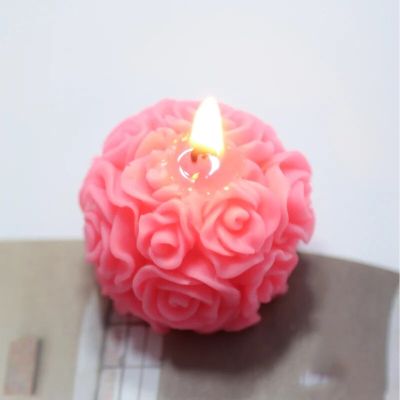 DIY 3D Rose Ball Κερί Γάμου Καλούπι σιλικόνης Aromatherapy Διακόσμηση σπιτιού Λουλούδι Χειροποίητη Κατασκευή Καλούπι Ρητίνης