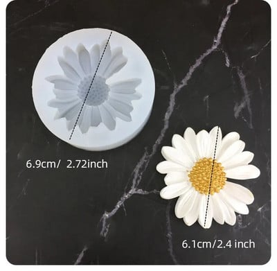 Mucegai din silicon DIY pentru lumânări, mușețel, mușețel, lumânare, mucegai de ceară, săpun, lumânări, modele pentru mașină, pentru decorarea casei.