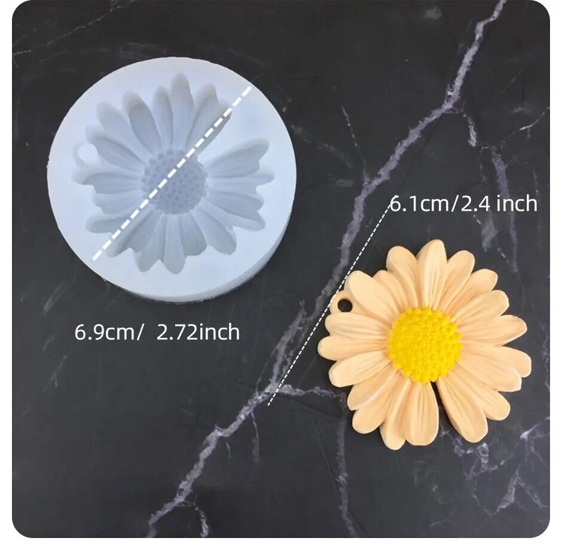 „Pasidaryk pats“ žvakių silikono formelės Daisy ramunėlių gėlių žvakių vaško formos Rankų darbo muilo žvakių formelės Automobilių aromaterapija namų dekoravimui