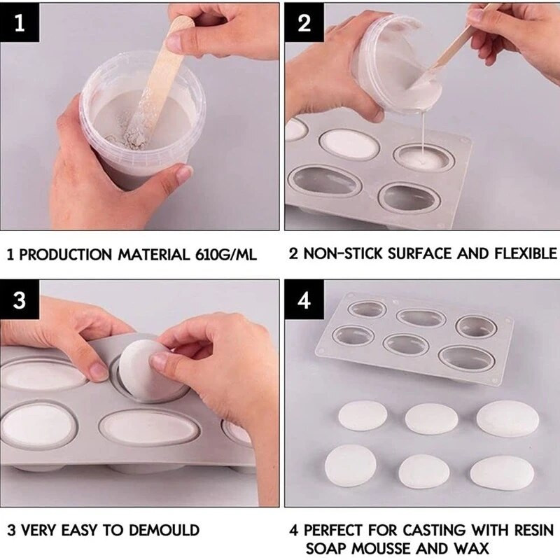 Kerek kő alakú szilikon torta forma gipsz beton desszert hab sütőforma forma barkács szappan formák tortadíszítő eszköz