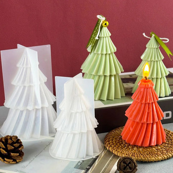 3D γεωμετρική φόρμα κεριών σιλικόνης πεύκου DIY Χριστουγεννιάτικο δέντρο Δώρα χειροτεχνίας Κατασκευή καλουπιών από ρητίνη σαπουνιού Aromath Προμήθειες διακόσμησης σπιτιού