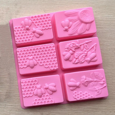 3D пчелна пчелна пита силиконова форма за сапун Направи си сам квадратна овална консумативи за приготвяне на сапун Ръчно изработена декорация на шоколадова торта Инструменти за печене