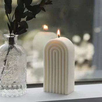 14 см дъгова арка силиконова форма Направи си сам форма за свещ Геометрия Изработка на свещи Епоксидна смола Сапун Гипсова форма за шоколад Занаятчийски декор за дома
