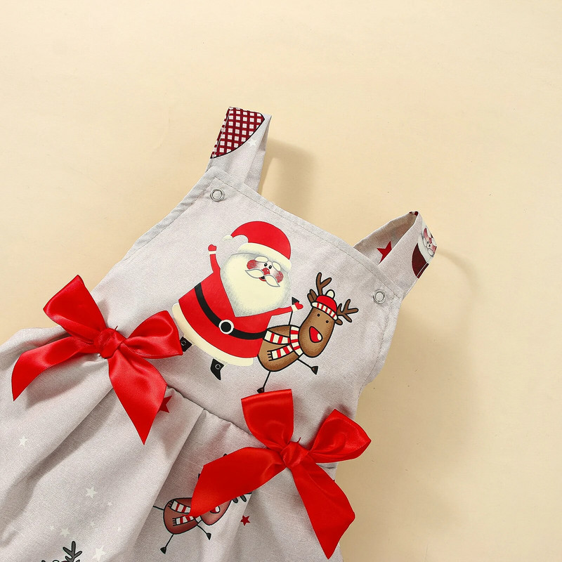 Ma&Baby 0–3 G. Ziemassvētki, maza meitene, jauks, Ziemassvētku vecīša bantīte Jaundzimušā zīdaiņa, Toddler meitene Ziemassvētku kostīmi, kombinezons D01
