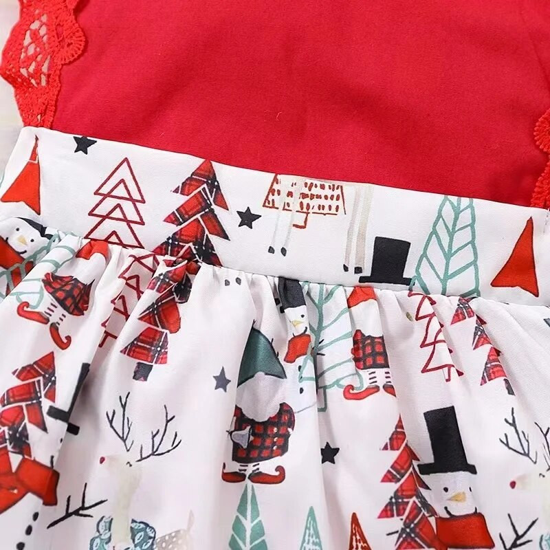 Ziemassvētku zīdaiņu mežģīnes bez piedurknēm Kleitas Bērnu apģērbi Bodiji kokvilnas mīksta mode