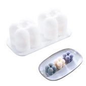 Silikona sveču veidne 3D bumbiņu kubveida kūkas cepšanas veidne uz nūjas 3D šokolādes ziepju veidnēm sveču izgatavošanai ar savām rokām